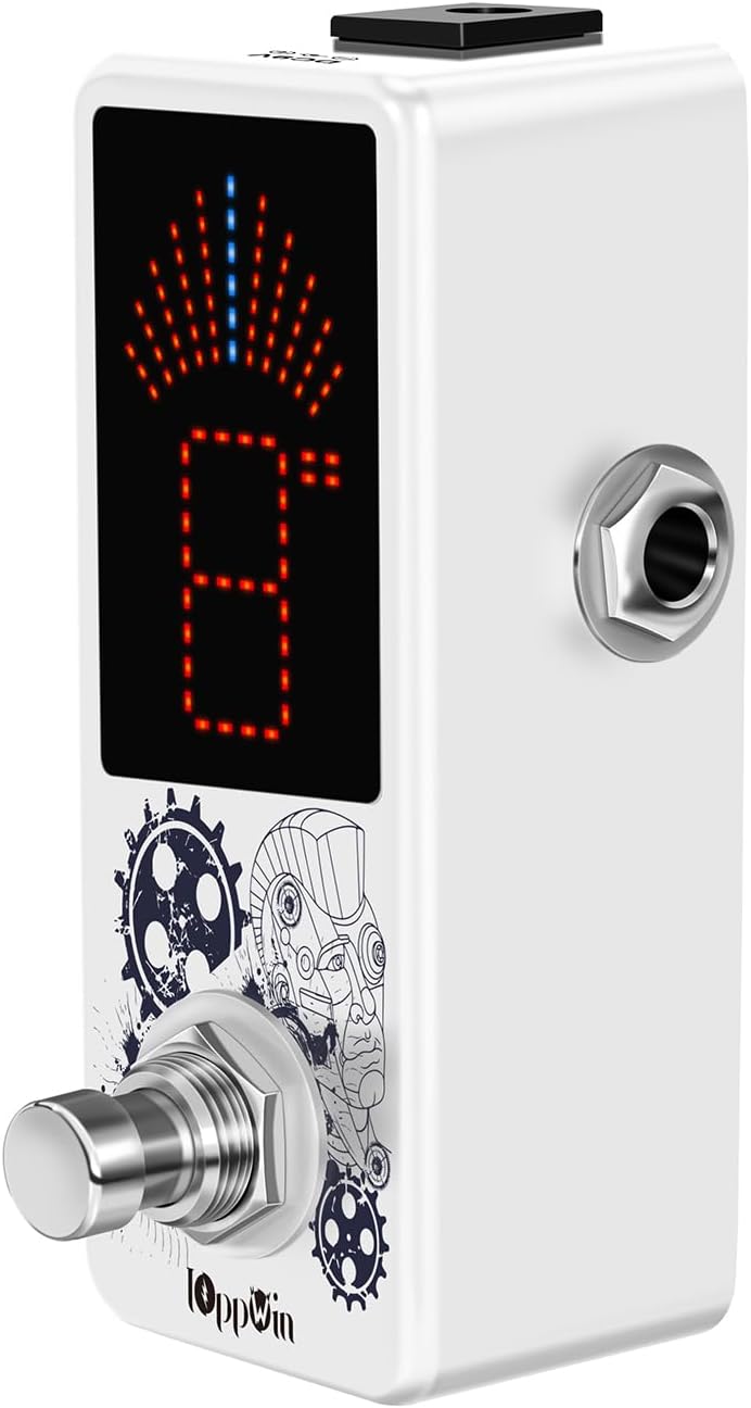 IOppWin LT-910 Chromatic Tuner with LED Display & Precise Strobe Mode (0.1% Accuracy) - Metal Shell, True Bypass, Compact Design for Guitar/Bass/Violin - Image 5